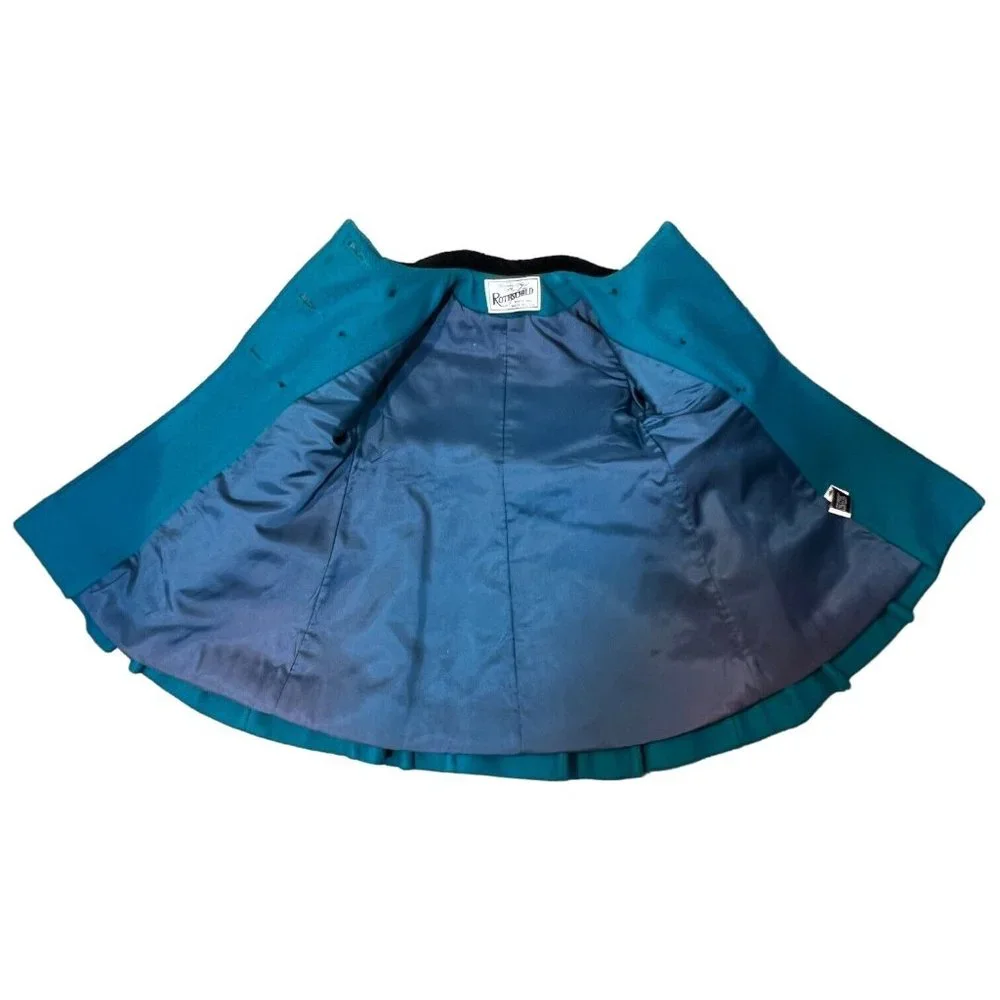 ROTHSCHILD Girls Wool Velvet Turquoise Blue Coat‎ and Snow Pants Leggings Size 4